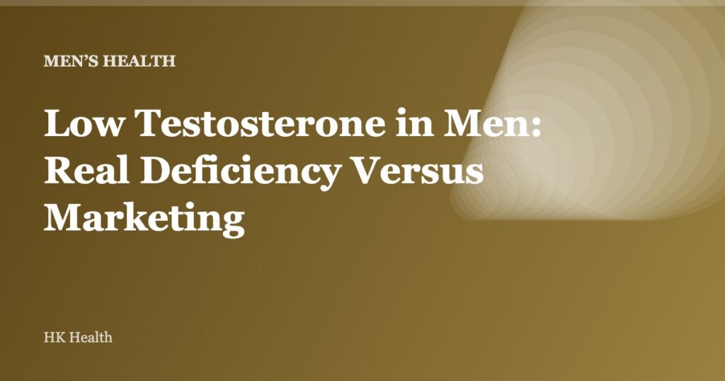 Low Testosterone in Men: Real Deficiency Versus Marketing