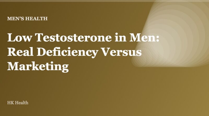 Low Testosterone in Men: Real Deficiency Versus Marketing